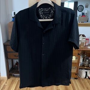 Perry Ellis Men's Casual Black Button Down Shirt